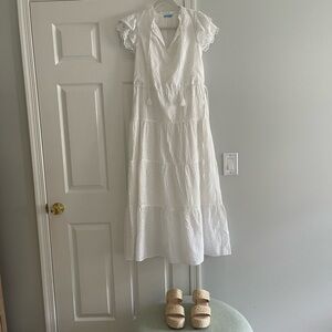 I.McLaughlin Solid Elana Dress White